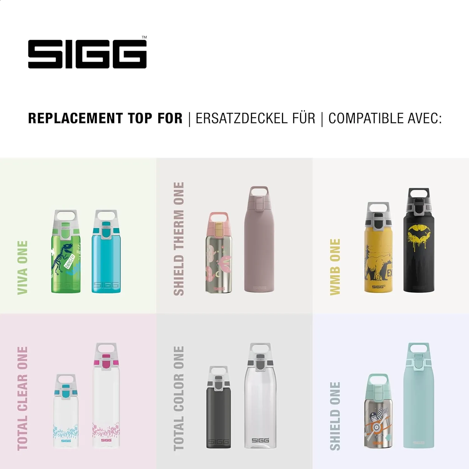 SIGG WMB ONE Top 2 One Eco Green Closure (One Size), Replacement Spare Part Drinking Bottle, One-Handed & Leak-Proof Closure Cap