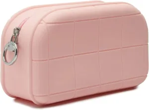 Silicone Makeup Bag Travel Cosmetic Bag Stuff Bag Makeup Pouch Cute Makeup Organizer Versatile Zipper Pouch for Women (Pink)