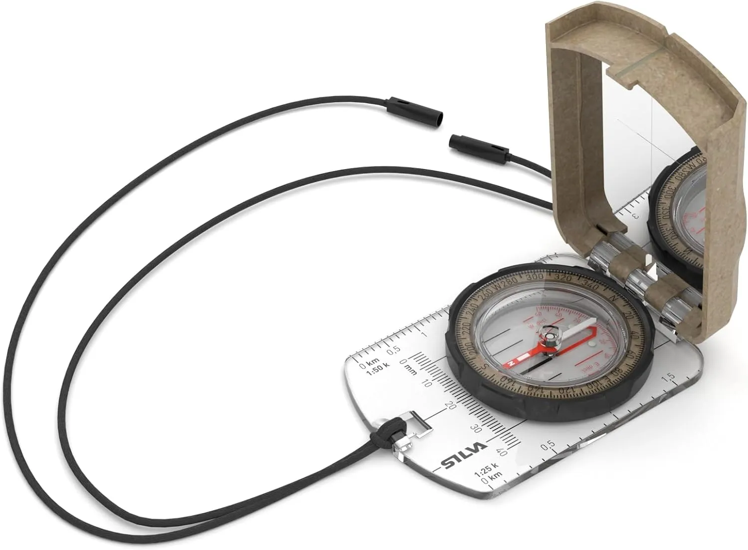 Silva Compass Navigation - Terra Ranger S - Made of Recycled Materials - Sighting Compass for Long Distances - Mirror & with Rotatable Housing - Scale 1:25k and 1:50k - for Hiking
