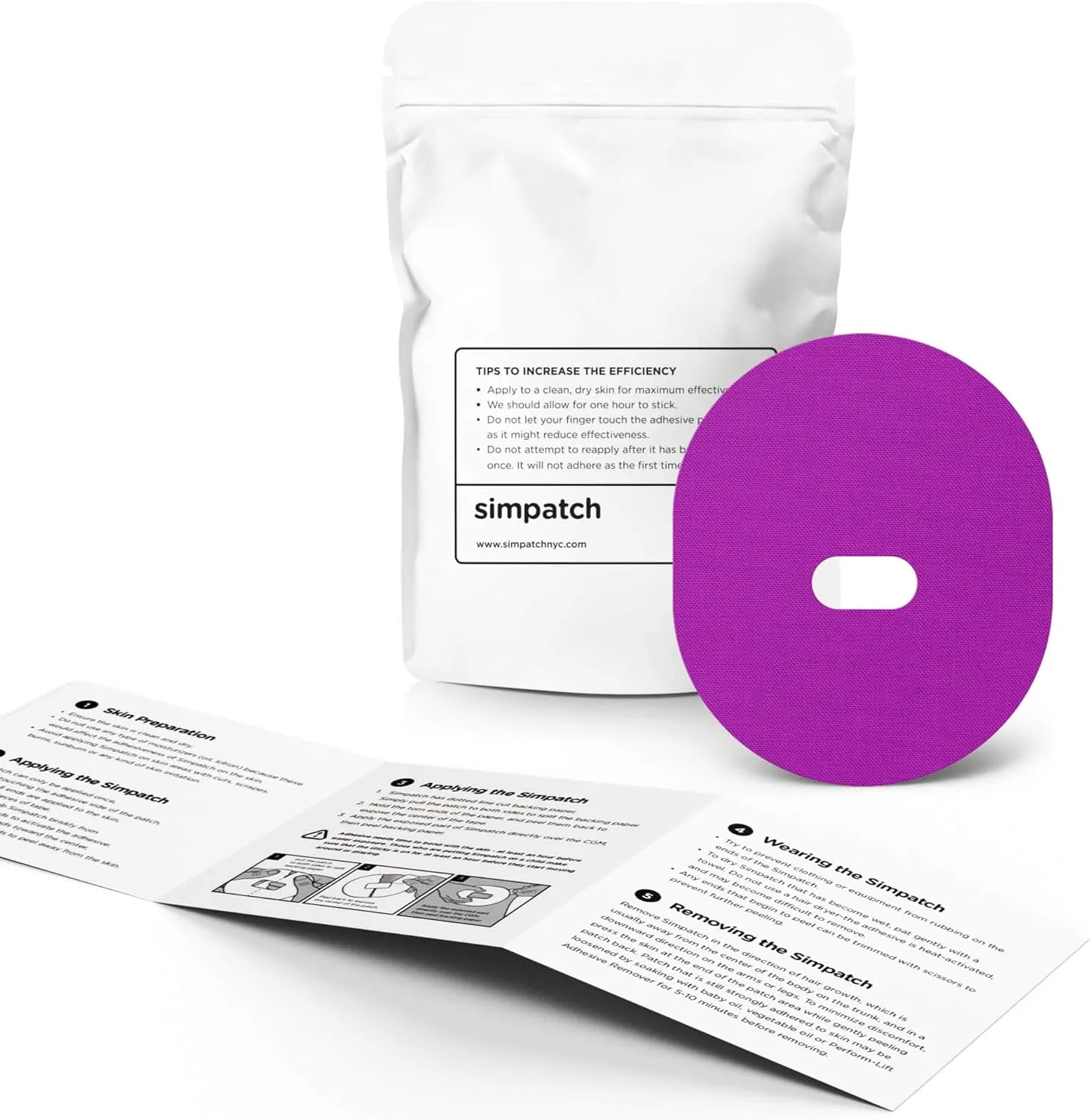 SIMPATCH – Guardian, Enlite Adhesive Patch (25-Pack) – Waterproof Adhesive, CGM Patches (Purple)