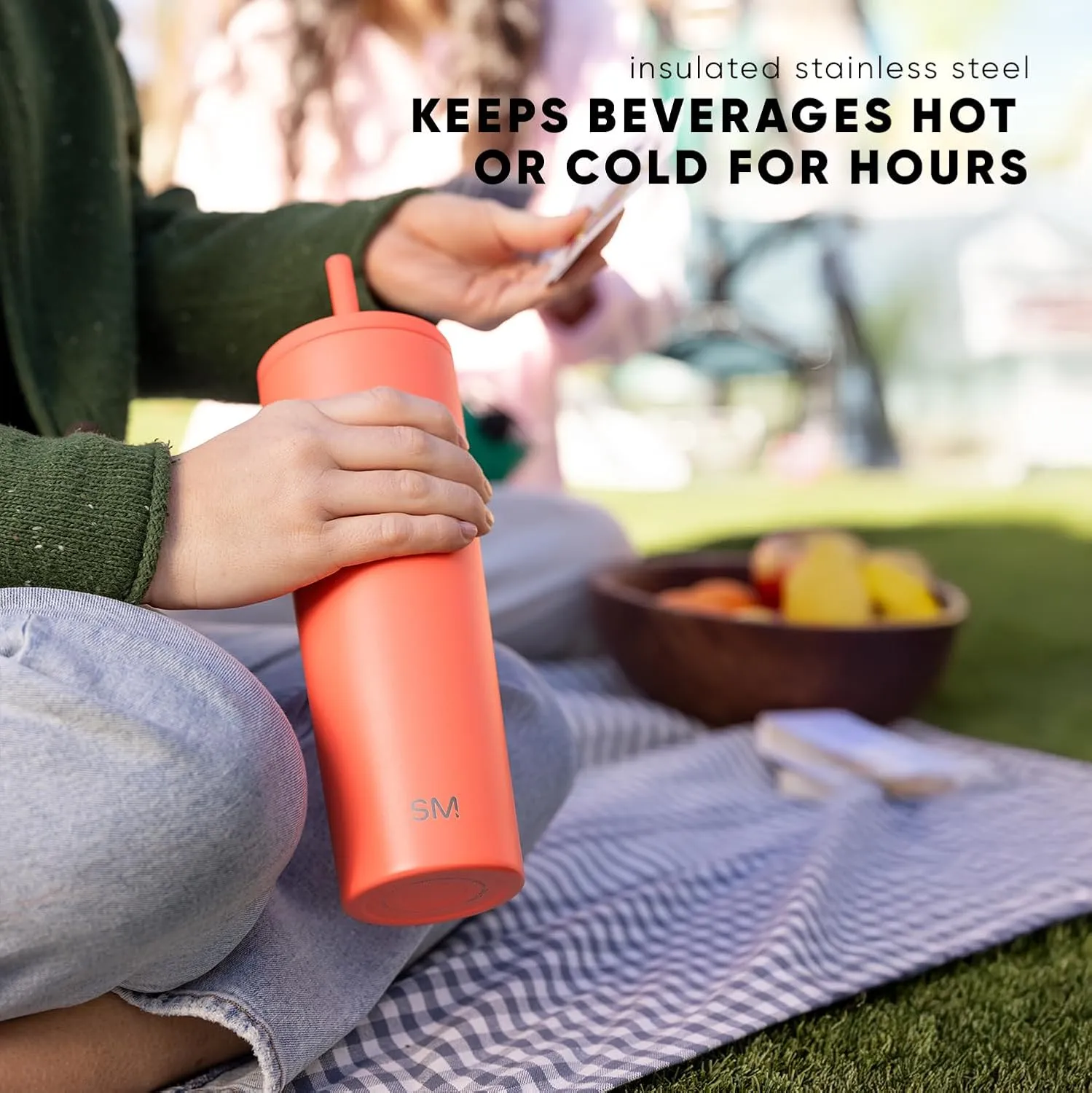Simple Modern Insulated Tumbler with Lid and Straw | Iced Coffee Cup Reusable Stainless Steel Water Bottle Travel Mug | Gifts for Women Men Her Him | Classic Collection | 28oz | Midnight Black