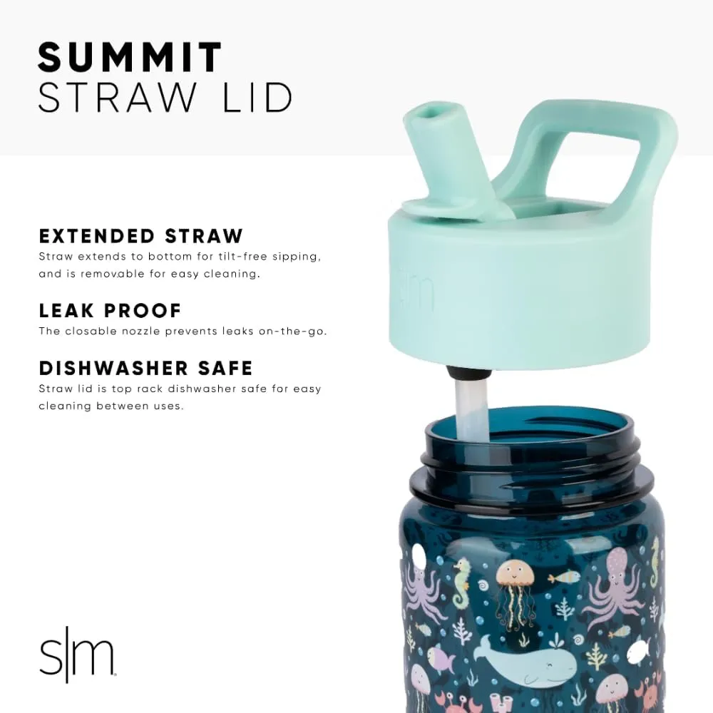 Simple Modern Kids Water Bottle Plastic BPA-Free Tritan Cup with Leak Proof Straw Lid | Reusable and Durable for Toddlers, Boys | Summit Collection | 12oz, Solar System