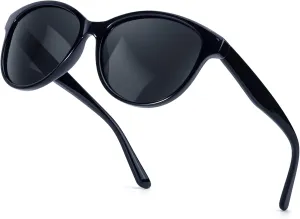 SIPHEW Vintage Round Polarized Sunglasses for Women,Trendy Retro Designer Sunglasses w UV Protection for Outdoor/Medium Fit
