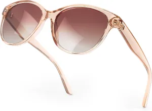 SIPHEW Vintage Round Polarized Sunglasses for Women,Trendy Retro Designer Sunglasses w UV Protection for Outdoor/Medium Fit