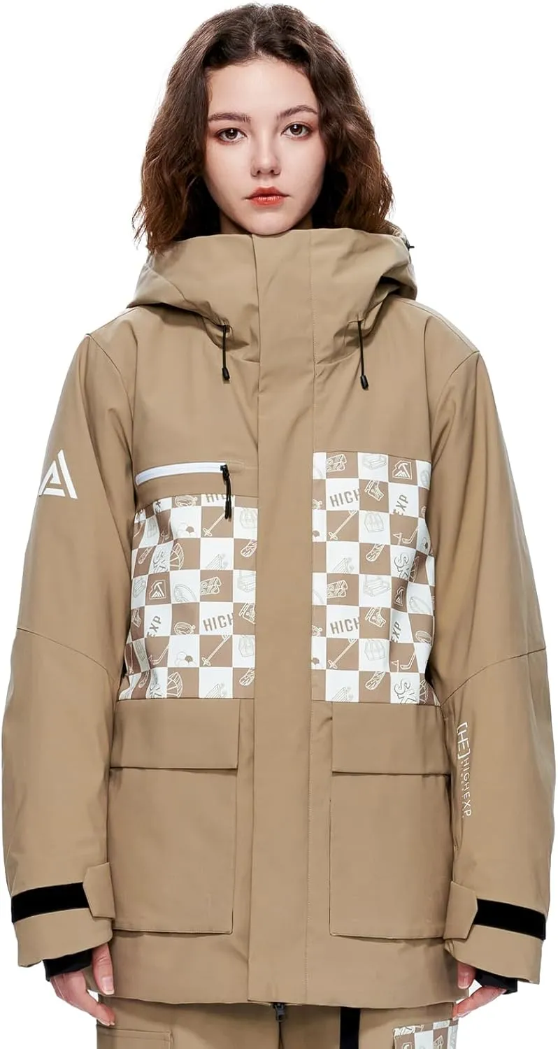 Ski Jacket Snowboard Coat Snow Winter Waterproof Insulated Windproof Baggy Warm Hooded Jacket for Men Women