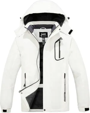 Skieer Men's Mountain Waterproof Ski Jacket Winter Rain Jacket Warm Fleece Snow Coat