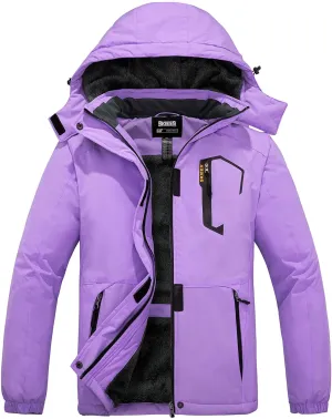 Skieer Women's Waterproof Ski Jacket Warm Winter Coat Fleece Snowboarding Coat