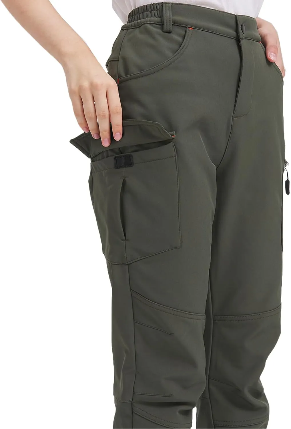 SKYROO Women's Winter Pants Fleece Lined Warm Pants for Hiking Outdoor Water Resistant Elastic Waist