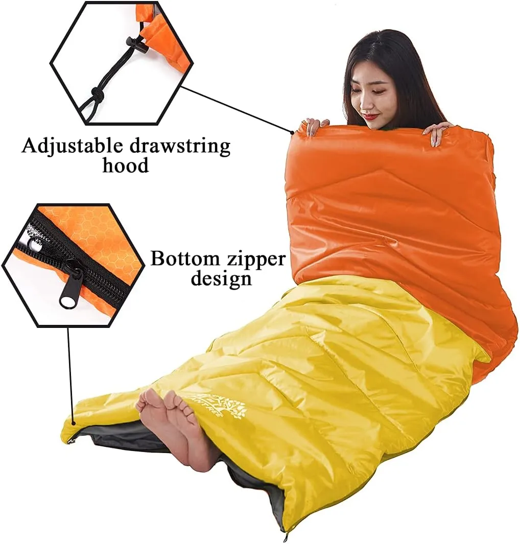 Sleeping Bag 4 Seasons Adults & Kids for Camping Hiking Trips Warm Cool Weather,Lightweight and Waterproof with Compression Bag,Indoors Outdoors Activities