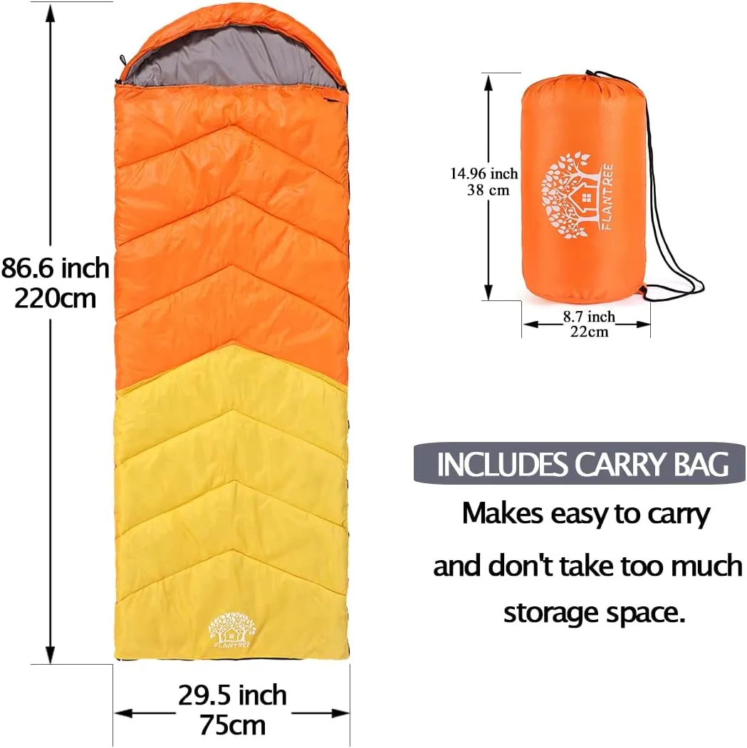 Sleeping Bag 4 Seasons Adults & Kids for Camping Hiking Trips Warm Cool Weather,Lightweight and Waterproof with Compression Bag,Indoors Outdoors Activities