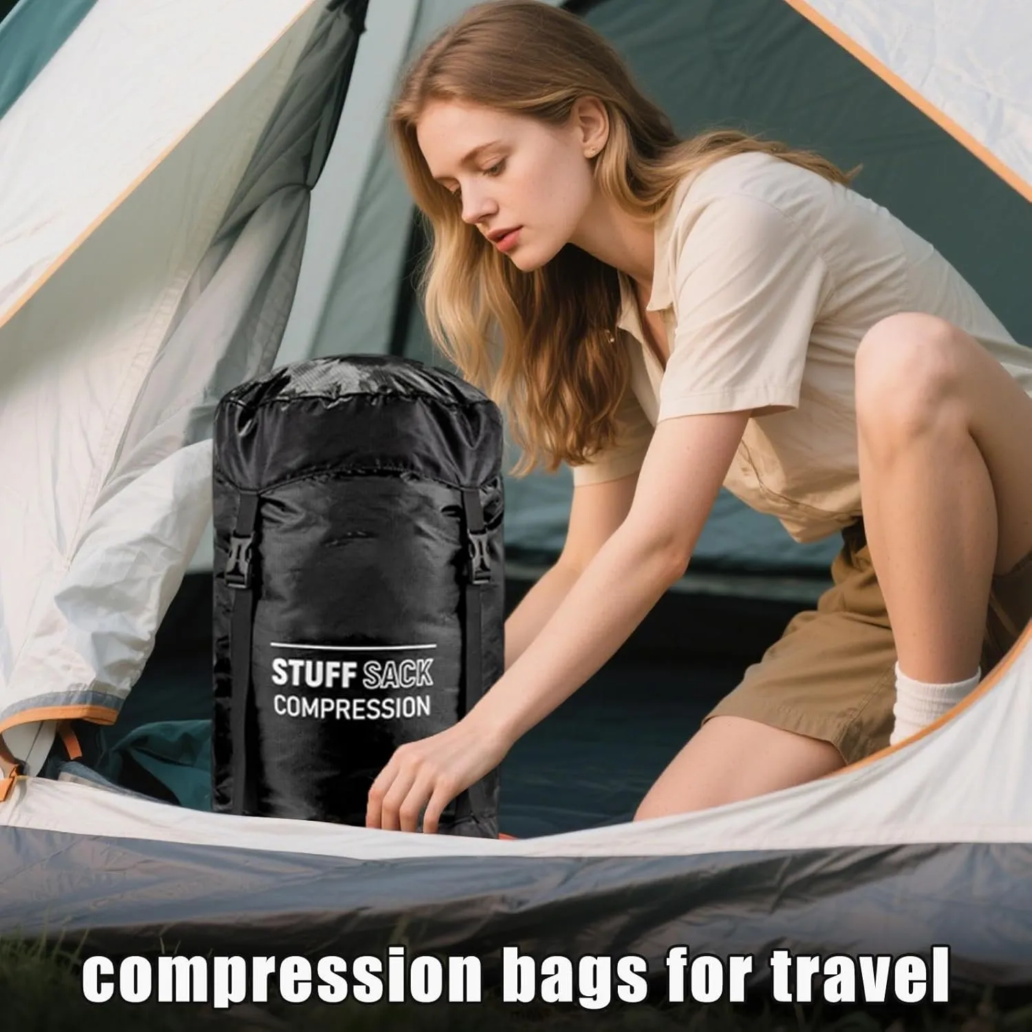 Sleeping Bag Compression Sack - Quick-Dry Sleeping Bag Storage Sack,Lightweight Multifunctional Outdoor Gear Reusable Hiking Supplies for Adventures Travel Hiking Camping