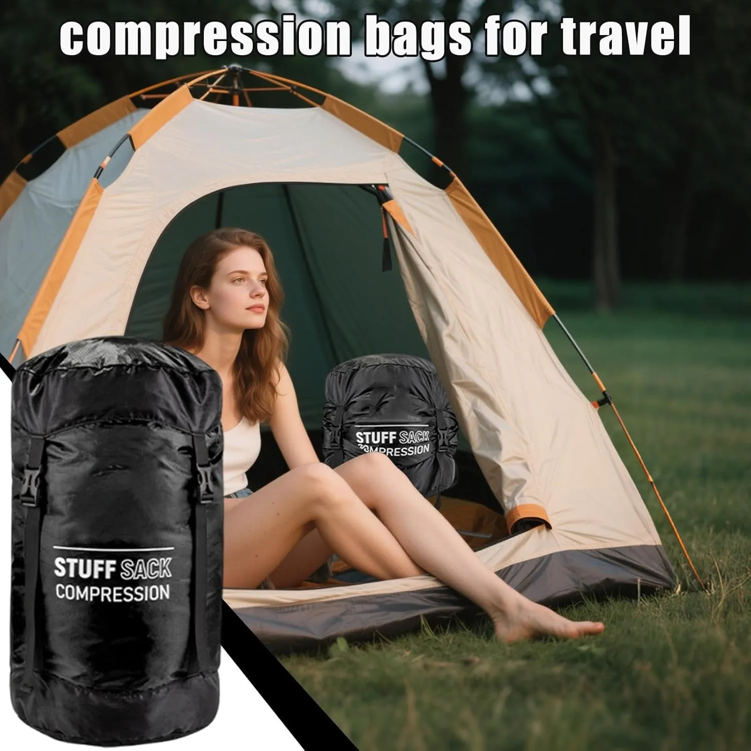 Sleeping Bag Compression Sack - Quick-Dry Sleeping Bag Storage Sack,Lightweight Multifunctional Outdoor Gear Reusable Hiking Supplies for Adventures Travel Hiking Camping