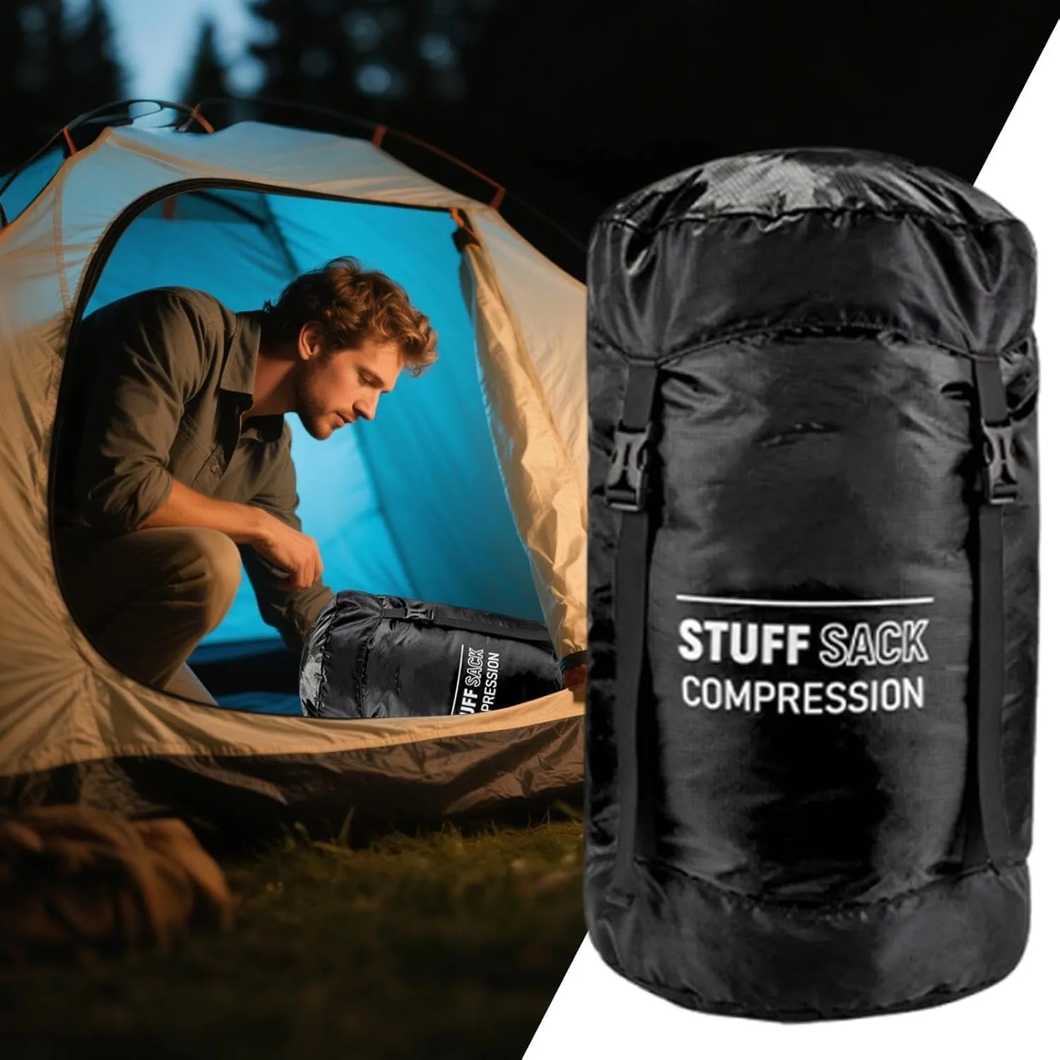 Sleeping Bag Compression Sack - Quick-Dry Sleeping Bag Storage Sack,Lightweight Multifunctional Outdoor Gear Reusable Hiking Supplies for Adventures Travel Hiking Camping