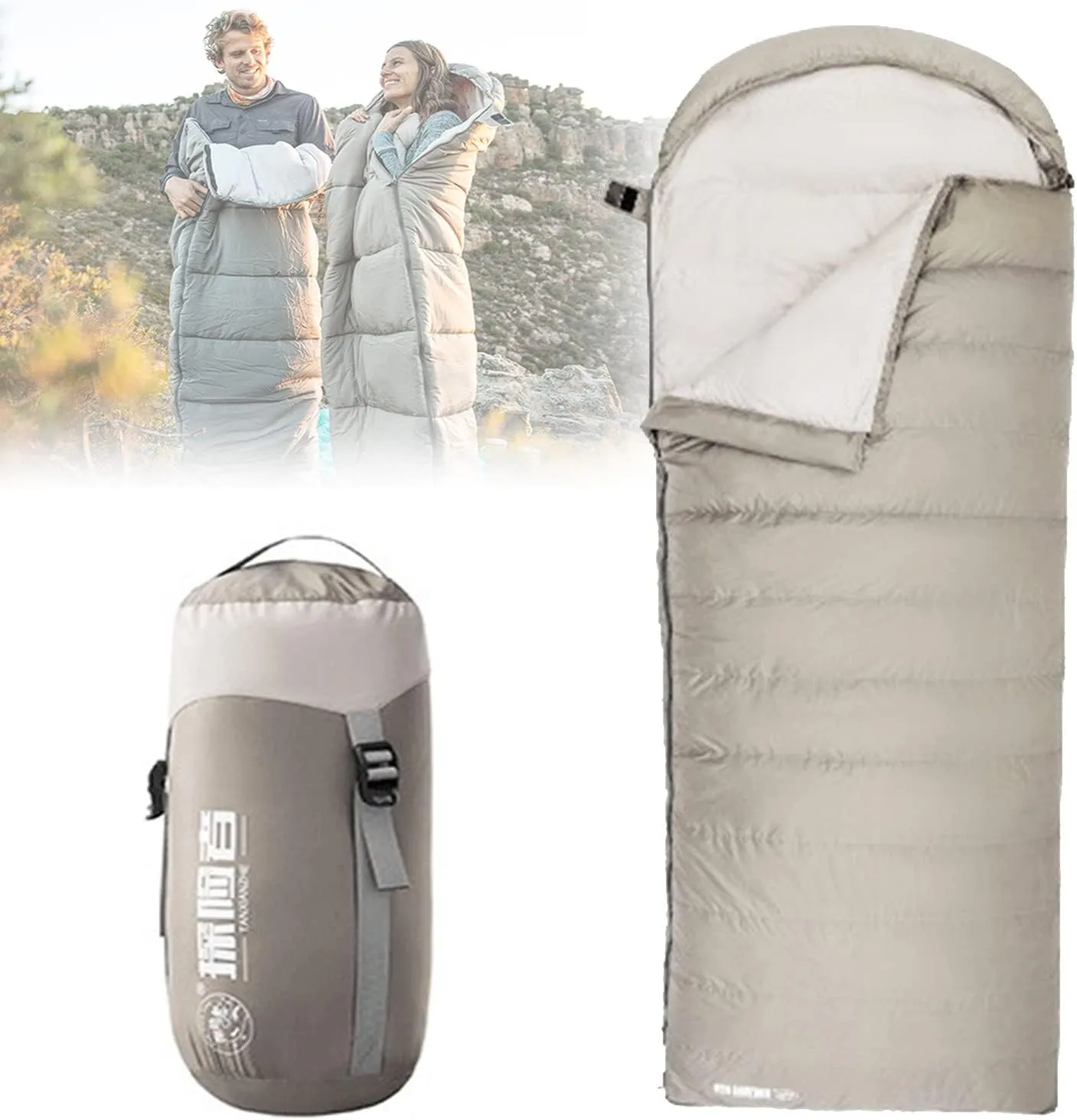 Sleeping Bag for Adults 300g/600g Fill Down Sleeping Bag Cold Weather Ultralight Sleeping Bag with Compression Sack Can be Used as a Down Blanket Duvet,for Backpacking,Camping,Hiking,300gDownFilling