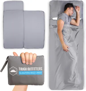 Sleeping Bag Liner - Adult Sleep Sack & Travel Sheets for Hotel - Travel Sleep Sack, Camping Sleeping Bag Liners for Cold Weather