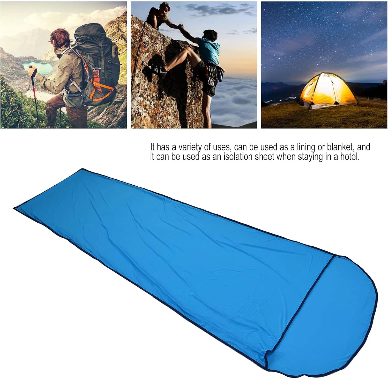 Sleeping Bag Liner Ultralight Multifunctional Elastic Sleeping Sack Liner for Outdoor Camping