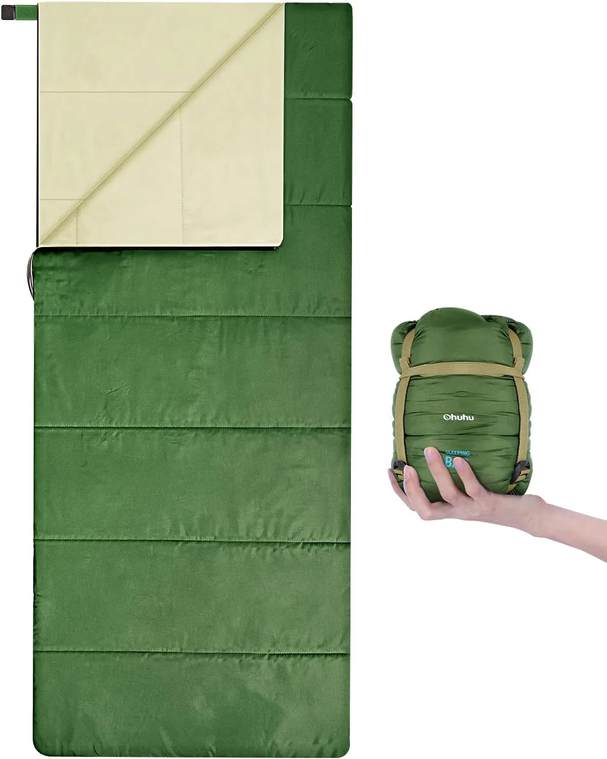 Sleeping Bag, Ohuhu Lightweight Sleeping Bag 3 Season Warm Weather Portable Compact Sleeping Bags for Adult Kids with Carry Bag for Camping Hiking Backpacking and Outdoors 59℉-77℉