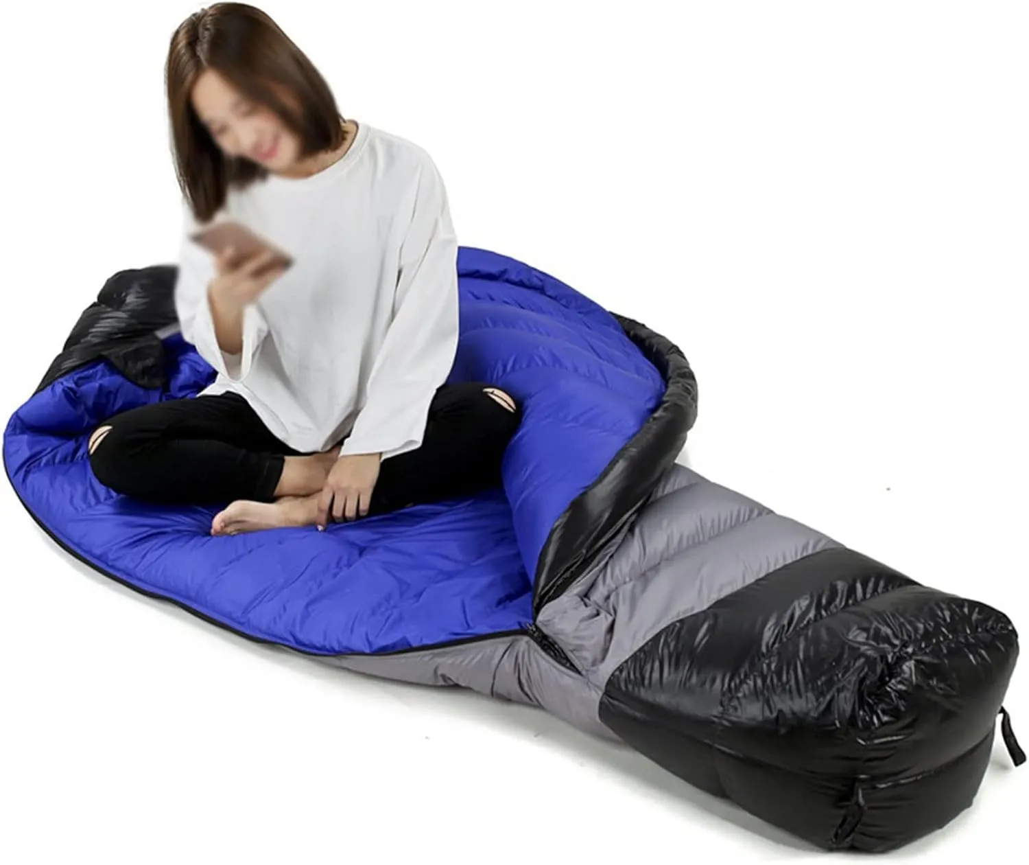Sleeping Bag Outdoor Camping Ultralight 95% Goose Down Sleeping Bag Three-Season Down Sleeping Bag Outdoor Lazy Bag