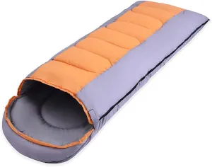 Sleeping Bags,Spacious Sleeping Bag, for Backpacking Hiking, Waterproof and Thickened Travel Sleeping Bag, with Zipper for Splicing,Traveling, and Outdoors (Color : Orange)