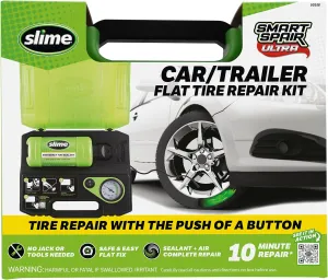 Slime 50158 Flat Tire Repair Kit, Smart Spair Ultra, All-in-One Solution, Repairs and Inflates, Car/Trailer, 10 Min Fix