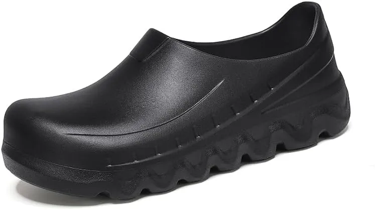 Slip-Resistant Work Clogs, Non-Slip Kitchen Shoes, Waterproof Black