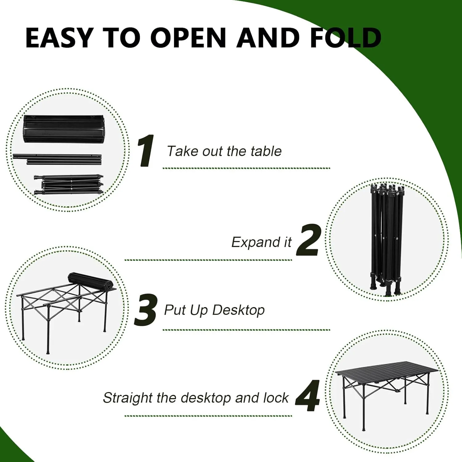Small Camping Table, Foldable Beach Table with Aluminum Top, Portable Design for Outdoor Picnic, BBQ, Cooking, and Festivals with Carrying Bag Black 50×53×50cm/19.7×20.9×19.7in
