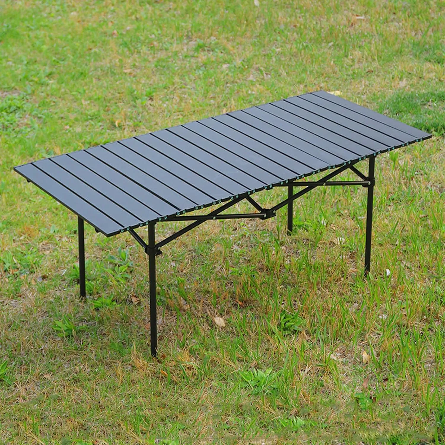 Small Folding Camping Table, Lightweight Aluminum Beach Table with Carry Bag, Perfect for Outdoor Cooking, Picnic, BBQ, and Festivals Black 50×53×50cm/19.7×20.9×19.7in
