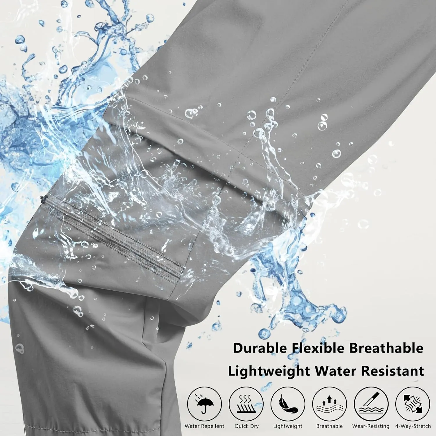 smawell Women's Hiking Pants Convertible Lightweight Zip-Off Outdoor Pants Quick Dry Joggers with Pocket