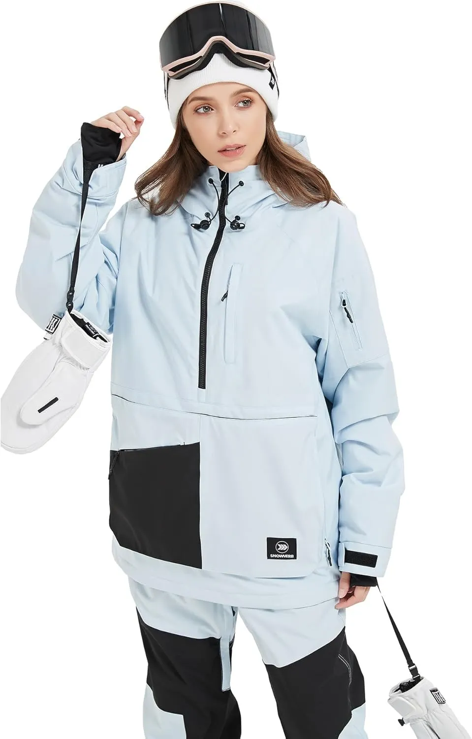 SNOWVERB Womens Mens Insulated Waterproof Snowboarding Mountain Jackets with Hood Skiing Coat Snowboard Winter Ski Jacket