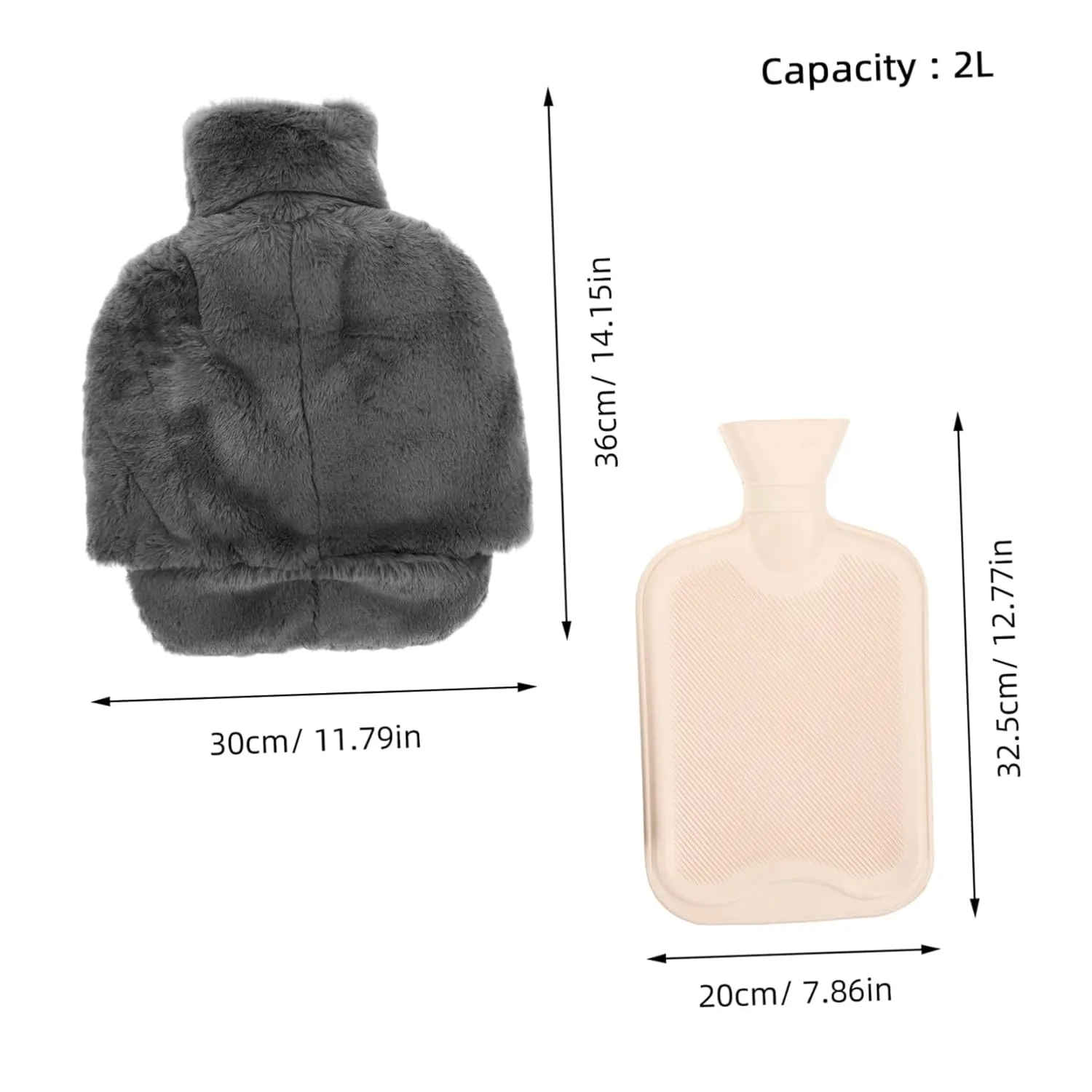 Soft Cover Hot Water Bottle for Feet Plush Warm Water Bag Leakproof and Washable Foot Heater for Winter Comfort at Home
