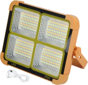 Solar Work Light LED Rechargeable 4 Modes 1000W Portable Outdoor Lamp Camping