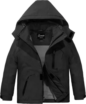 Spmor Boys Waterproof Ski Jacket Warm Coat Windproof Winter Snowboarding Jacket