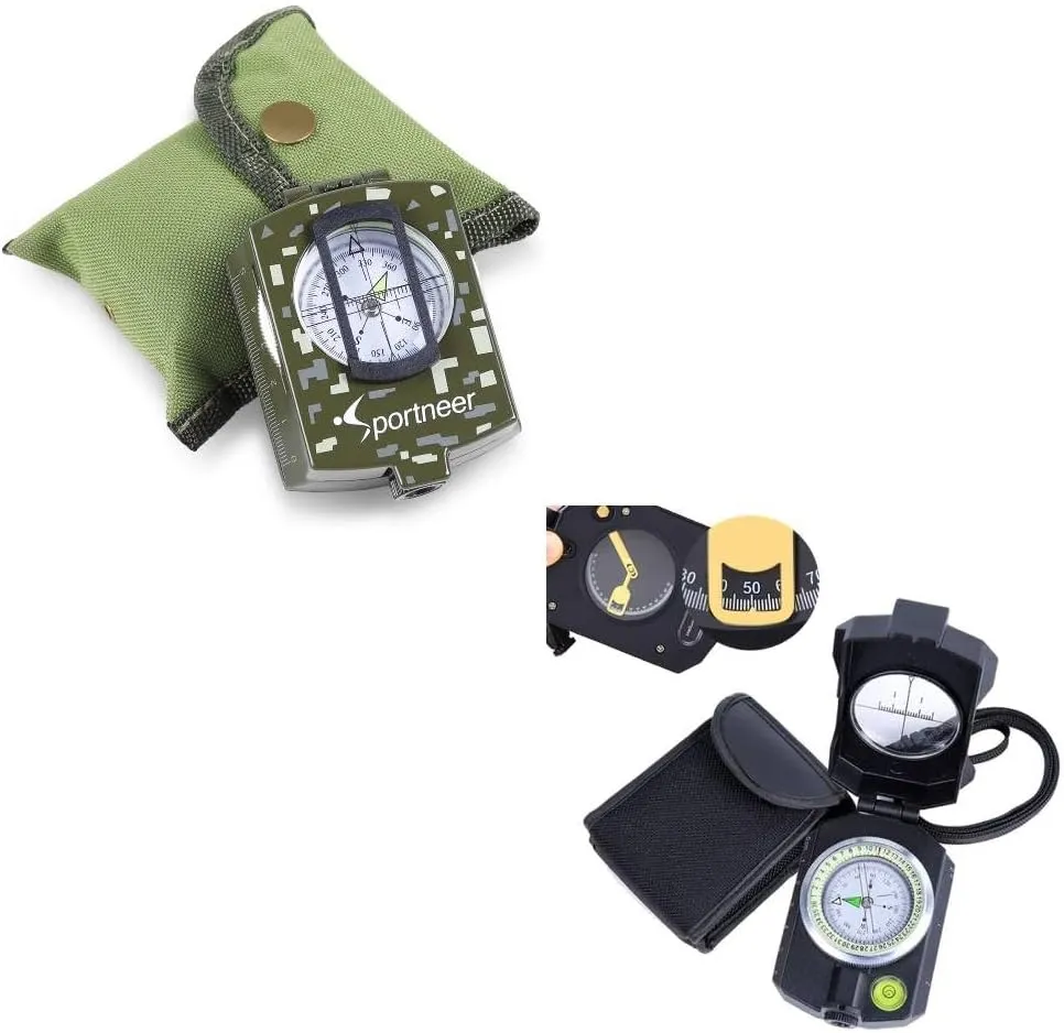 Sportneer Multifunctional Compass Hiking Survival and Black Compass with Inclinometer for Camping, Backpacking, Boy Scout
