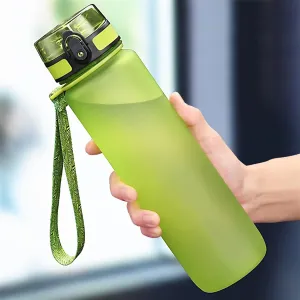 Sports Water Bottle BPA Free 500/1000ml Frosted Plastic Leakproof Shaker Tea Filter Cup For Outdoor Travel Gym (Size : 1.0L, Color : Green)