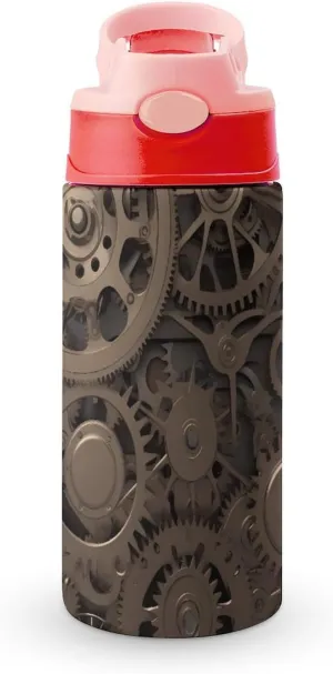 Stainless Steel Cup, Steampunk Mechanical Gears Print Sports Cup Perfect for Travel, Beach, Sports, And Everyday Hydration