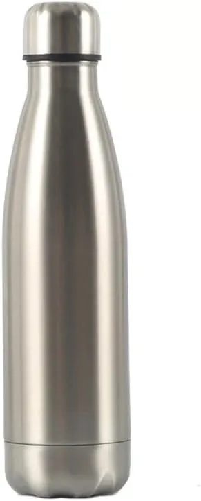 Stainless Steel Kettle 500ML, Double-layer Sports Water Bottle, Suitable For Outdoor Cycling And Camping(SILVER)