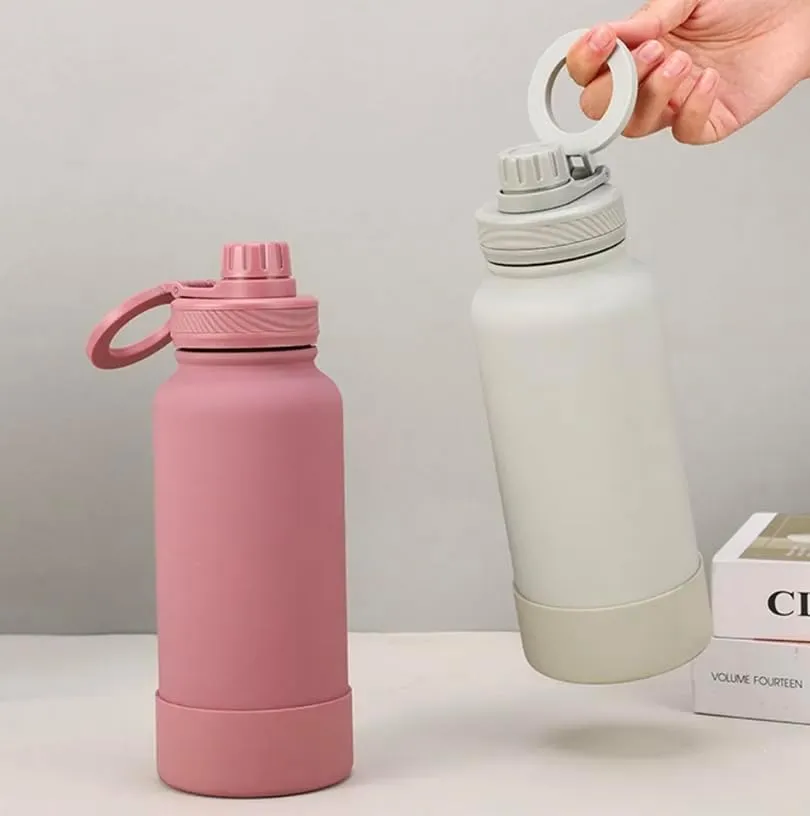 Stainless Steel water bottle with magnetic PHONE holder, water bottle with phone magnet, travel insulated cold water bottle gym1000ml (33onzas). Botella de agua, soporte magnetico PHONE. PINK