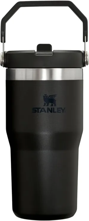 Stanley IceFlow Flip Straw Tumbler with Handle 20 oz | Twist On Lid and Flip Up Straw | Leak Resistant Water Bottle | Insulated Stainless Steel |BPA-Free | Black 2.0