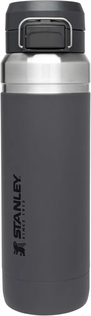 Stanley Quick Flip GO Water Bottle 36 oz | Push Button Lid | Leakproof and Packable for Travel and Sports | Insulated Stainless Steel | BPA-Free | Charcoal