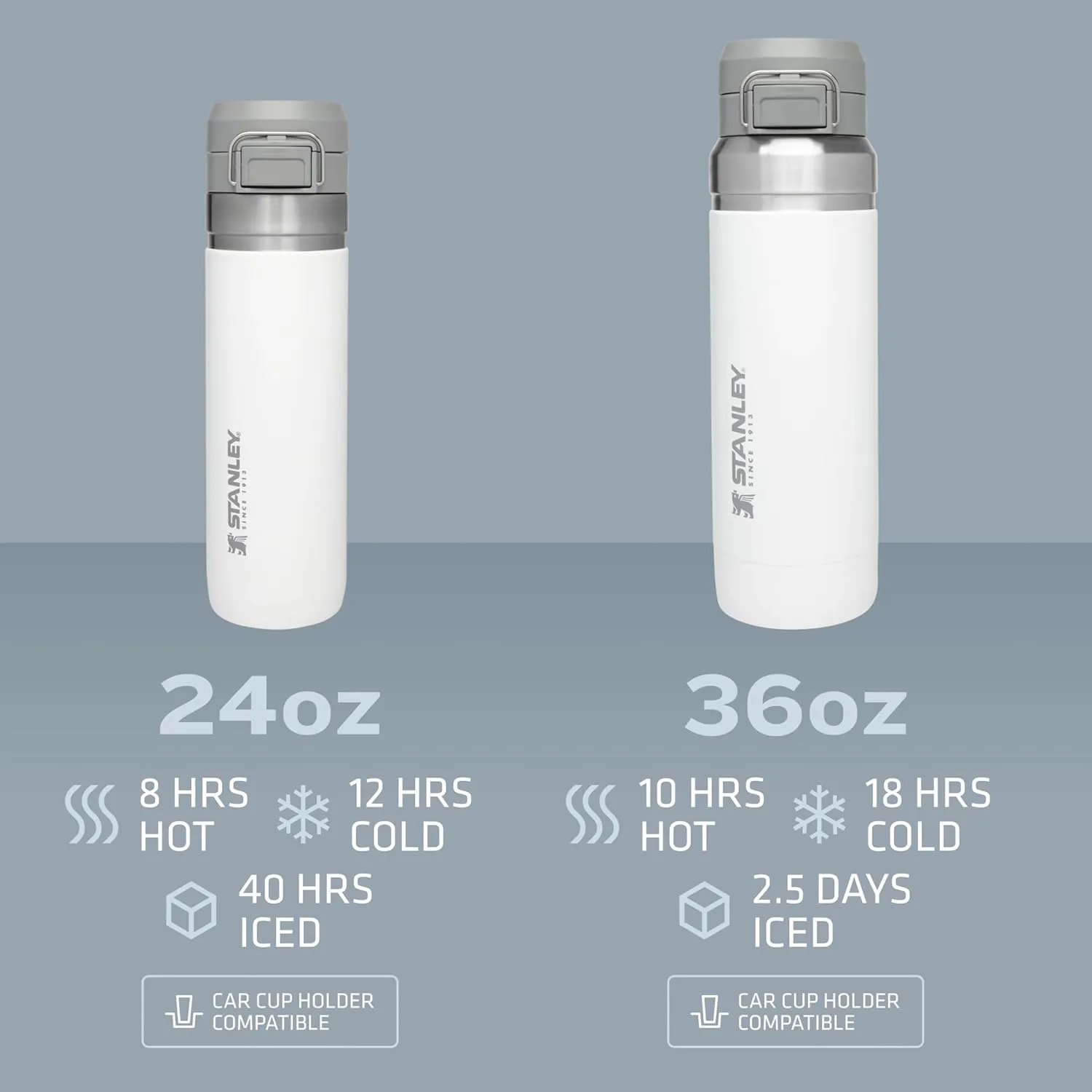Stanley Quick Flip GO Water Bottle 36 oz | Push Button Lid | Leakproof and Packable for Travel and Sports | Insulated Stainless Steel | BPA-Free | Charcoal