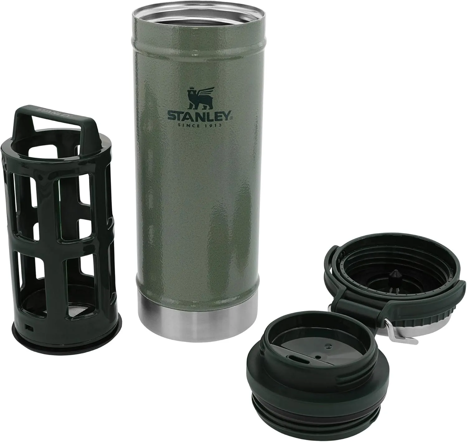 Stanley Travel Mug with Integrated French Press 16 oz | 5 Minute Brew, 4 Hours Hot, Leakproof Lid | Mesh Filter for Coffee Grounds | Insulated Stainless Steel Coffee Maker | BPA-Free