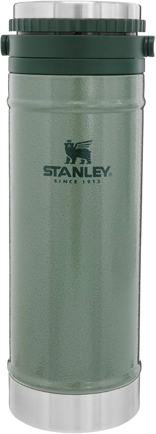 Stanley Travel Mug with Integrated French Press 16 oz | 5 Minute Brew, 4 Hours Hot, Leakproof Lid | Mesh Filter for Coffee Grounds | Insulated Stainless Steel Coffee Maker | BPA-Free