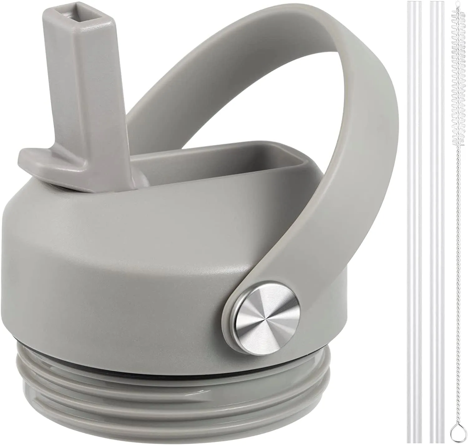 Straw lid for Yeti Rambler 18 26 36 64 oz, Lid with Straws and Flexible Handle, Replacement Cap for Yeti 18oz 26oz 36oz 64oz Rambler Water Bottle Straw Cap