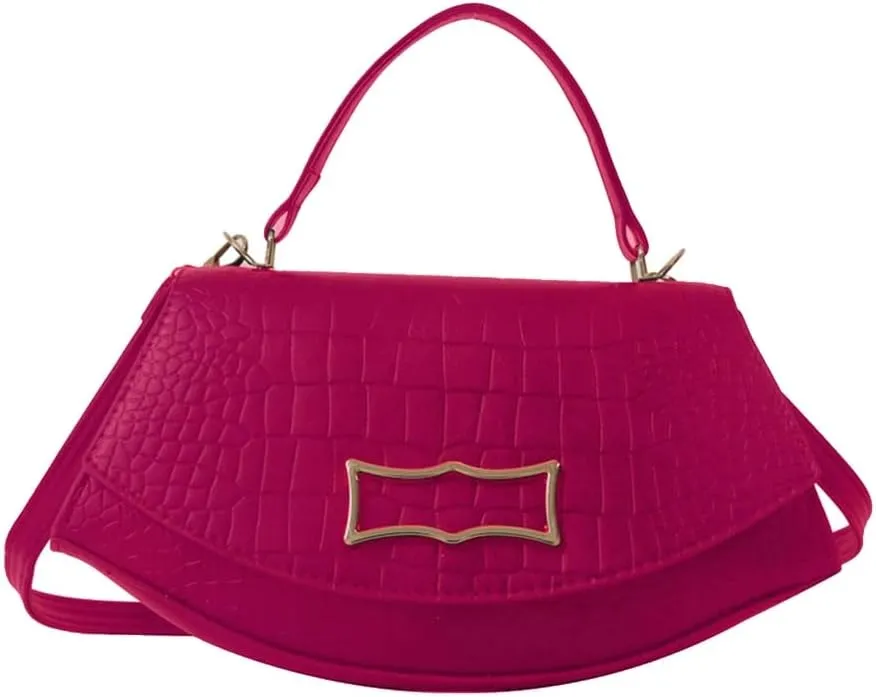 Stylish Crocodiles Pattern PU Handbag Versatile & Fashionable Bag Minimalists Solid Color Pouch for Women Girls