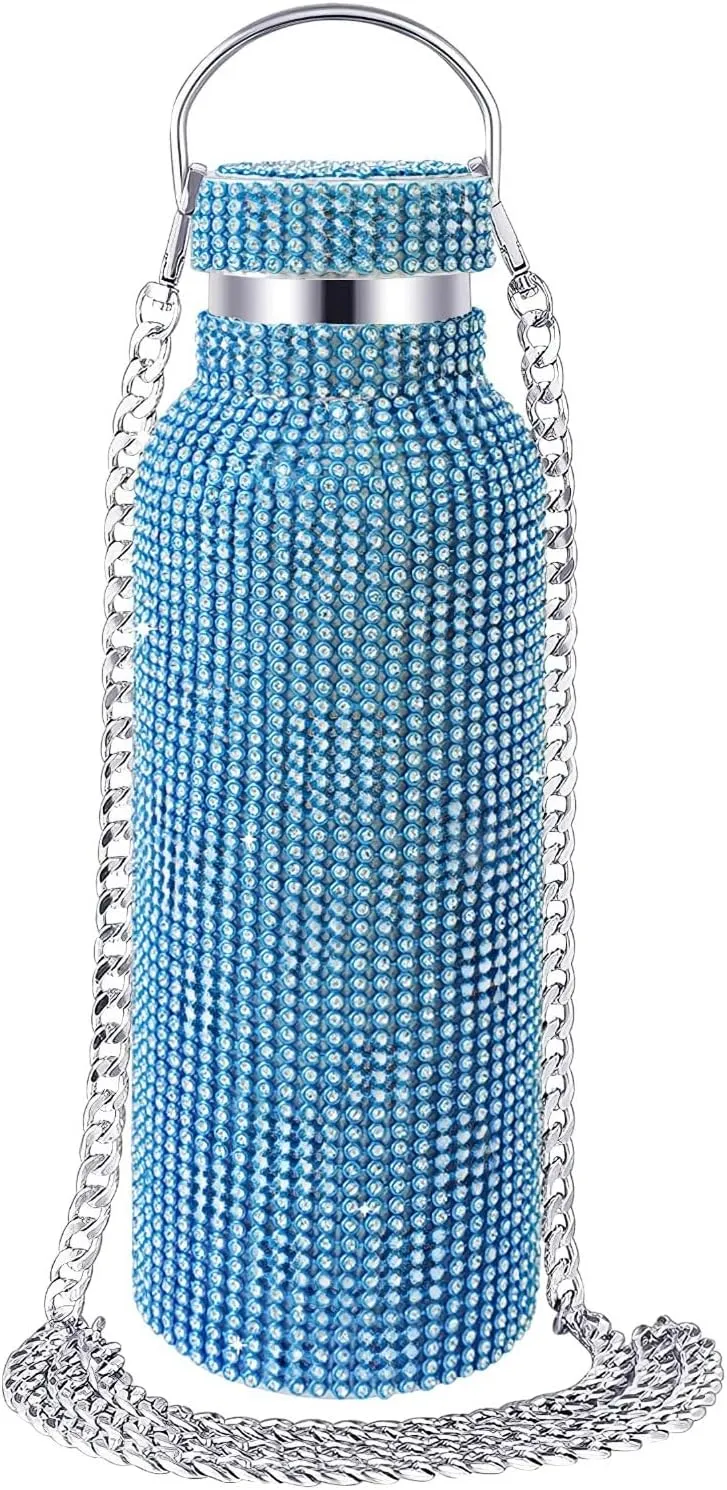 Stylish Rhinestone Water Bottle - 25 Oz Large Capacity, Insulated Stainless Steel, Design, and Easy to Carry, Day Hydration
