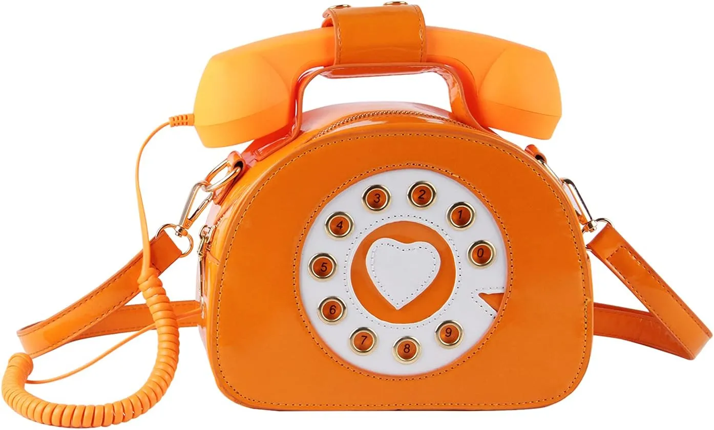 SUKUTU Telephone Shaped Purse Shoulder Crossbody Tote Bags Women Retro Phone Top-Handle Handbags for Girls