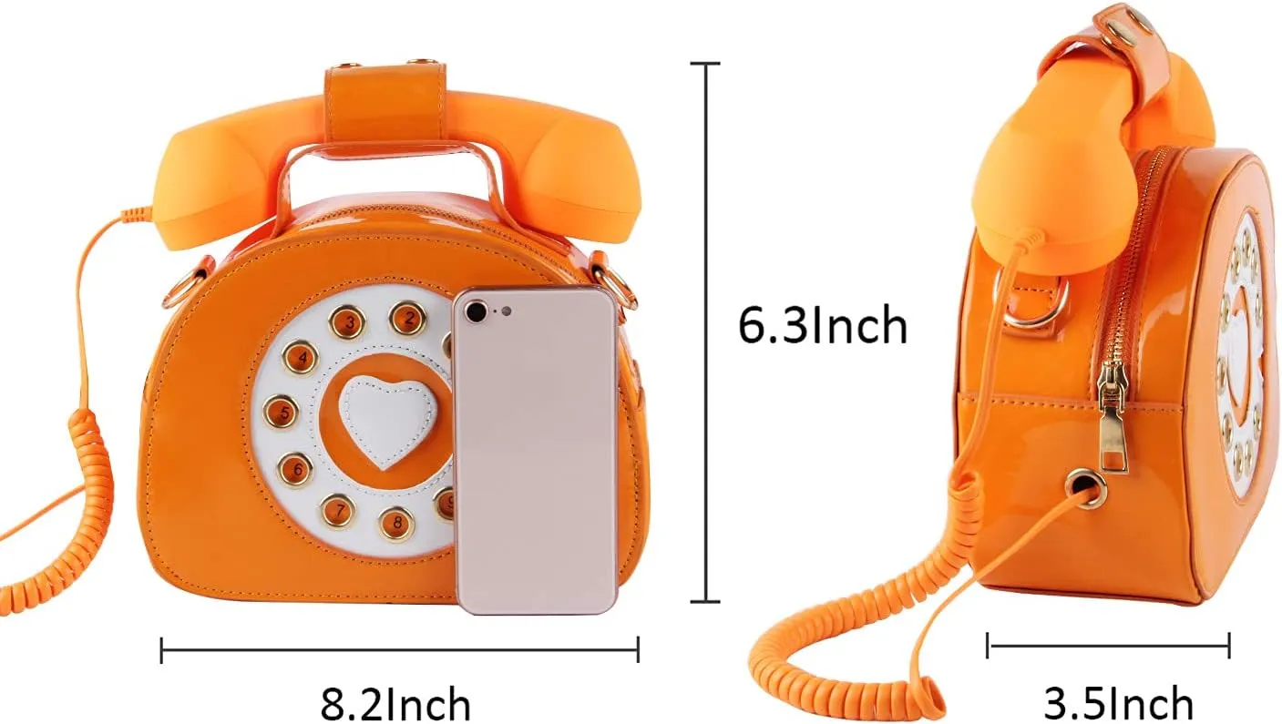 SUKUTU Telephone Shaped Purse Shoulder Crossbody Tote Bags Women Retro Phone Top-Handle Handbags for Girls