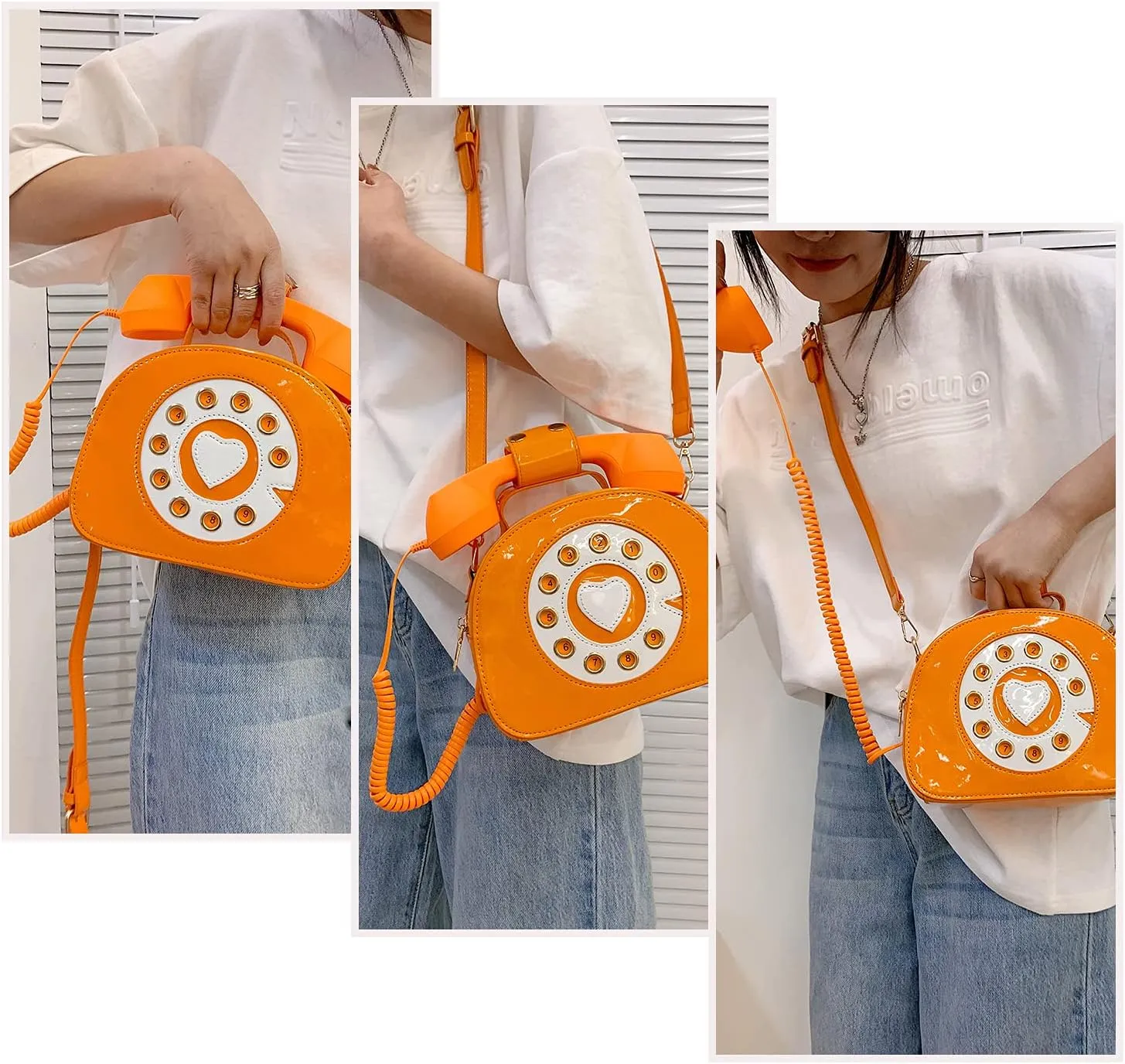SUKUTU Telephone Shaped Purse Shoulder Crossbody Tote Bags Women Retro Phone Top-Handle Handbags for Girls