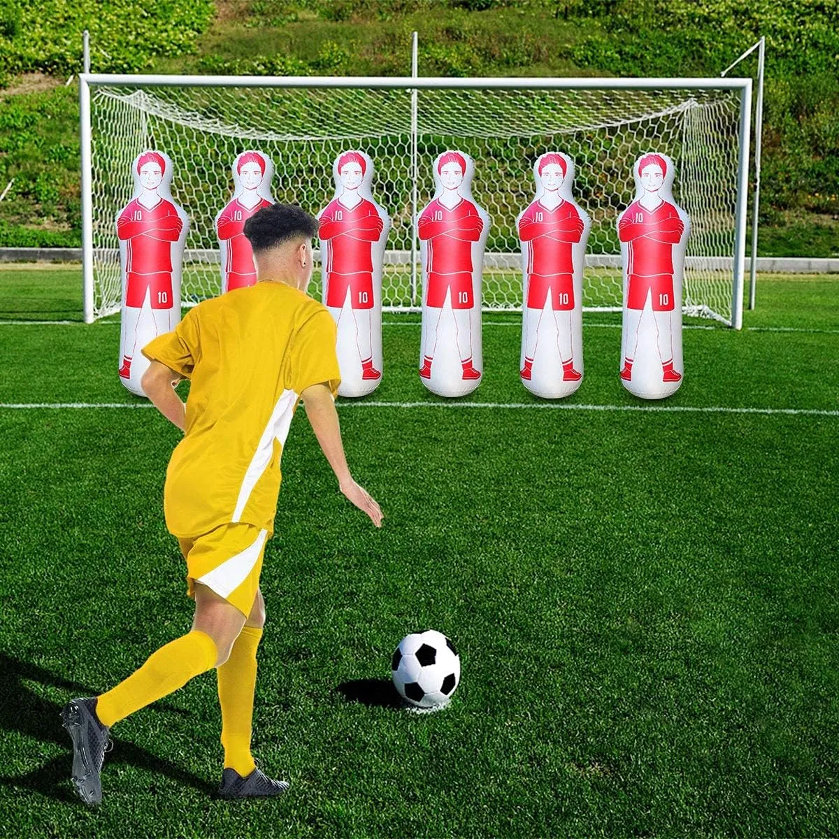 SUNSHINE-MALL Inflatable Soccer Dummy Goalkeepr Air Mannequin Free Kick Defender Wall Goalkeeper Defender Training for Children Adult