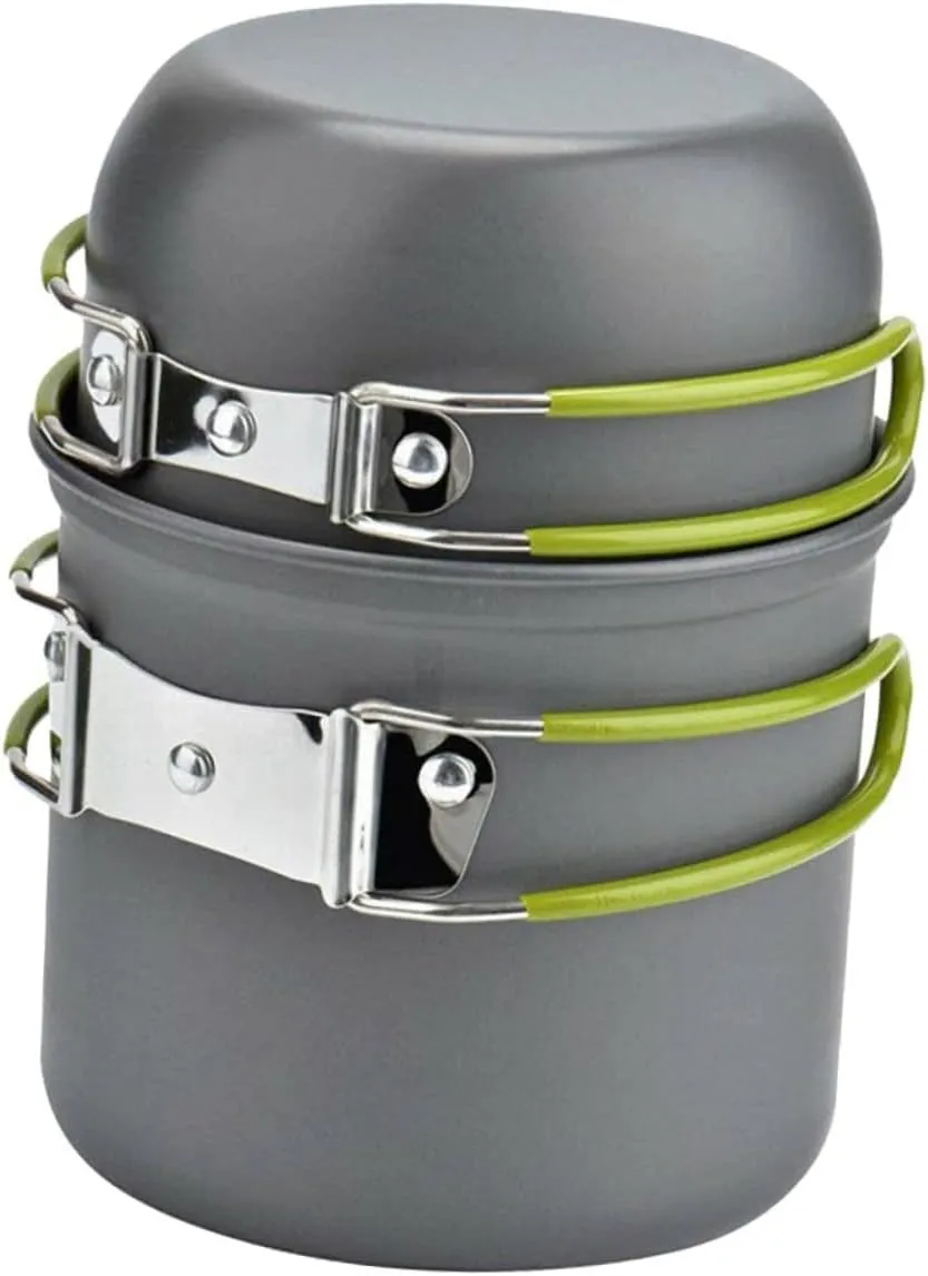SUPVOX Complete Camping Cookware Skillet Cooking Pot Teapot Tool Set Camp Cook Set Lightweight Aluminum Outdoor Cooking Kit